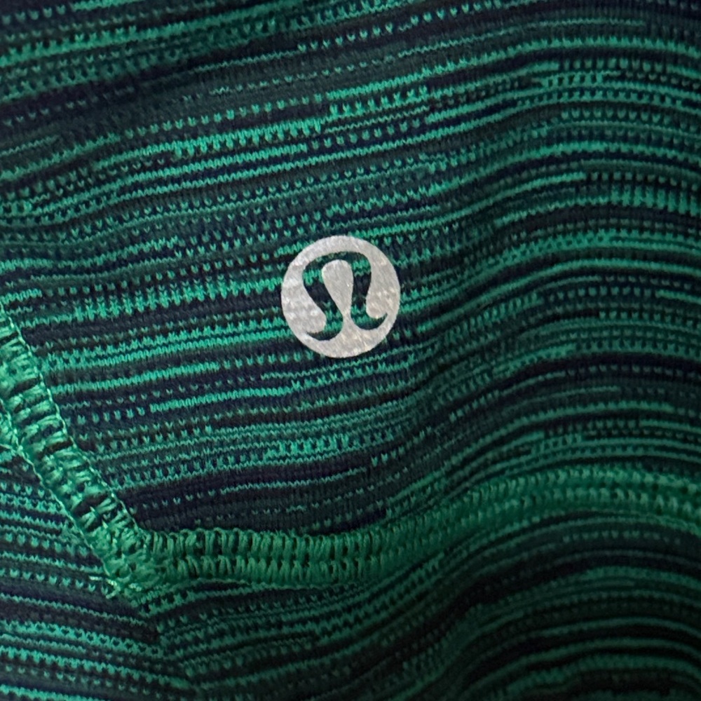 Lululemon Precision Green Cyber Jungle Blue Front Zip Jacket Size 8 - Picture 4 of 6